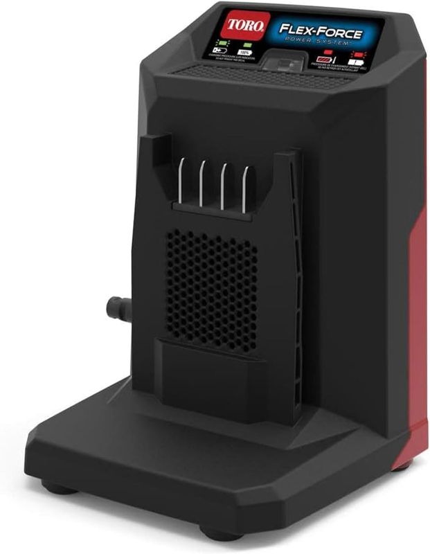 Photo 1 of TORO 2 Ampere 60 Volt Max Lithium Ion Battery Charger Compatible with Flex-Force Power System Tools with Charge Status Light Indicators, Black https://a.co/d/iTy9TSN