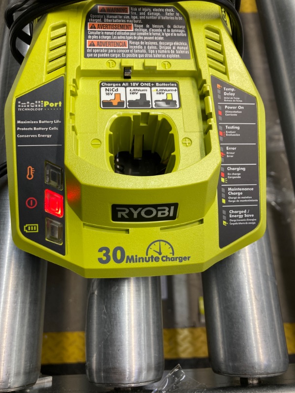 Photo 2 of Ryobi P117 One+ 18 Volt Dual Chemistry IntelliPort Lithium Ion and NiCad Battery Charger (Battery Not Included, Charger Only) https://a.co/d/4QulqYJ