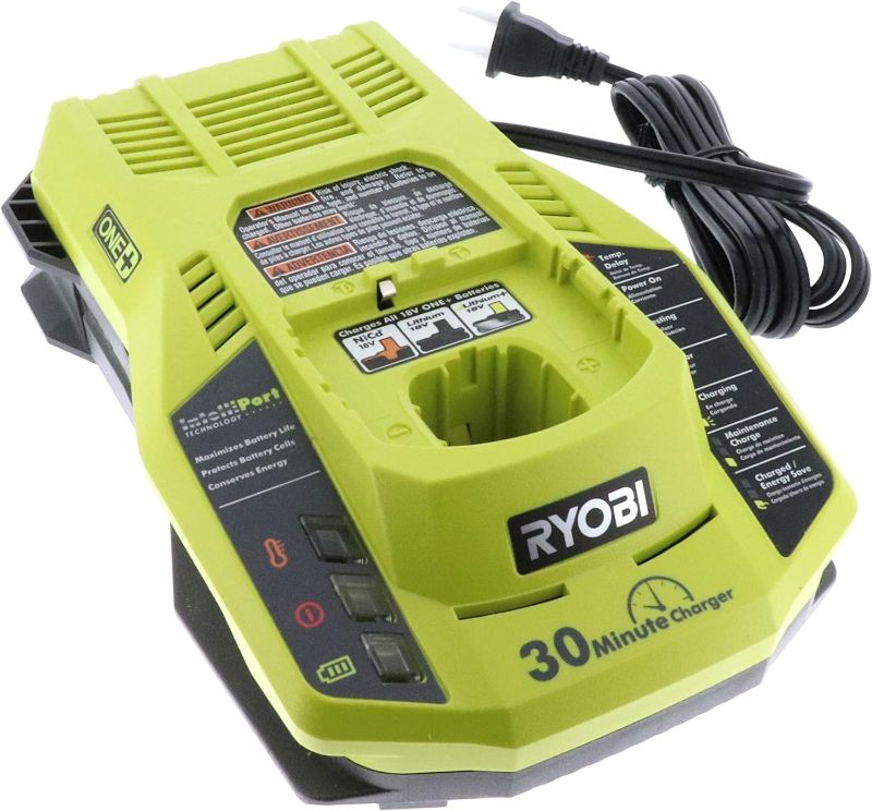 Photo 1 of Ryobi P117 One+ 18 Volt Dual Chemistry IntelliPort Lithium Ion and NiCad Battery Charger (Battery Not Included, Charger Only) https://a.co/d/4QulqYJ