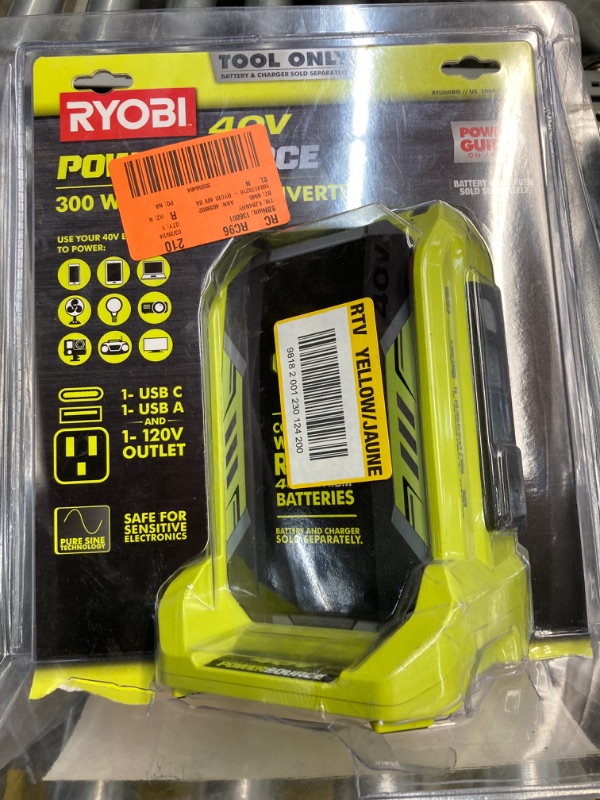 Photo 1 of RYOBI RYi300BG 300-Watt Powered Inverter for 40-Volt Battery https://a.co/d/19kXYNs