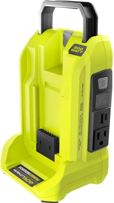 Photo 1 of RYOBI RYi300BG 300-Watt Powered Inverter for 40-Volt Battery https://a.co/d/19kXYNs