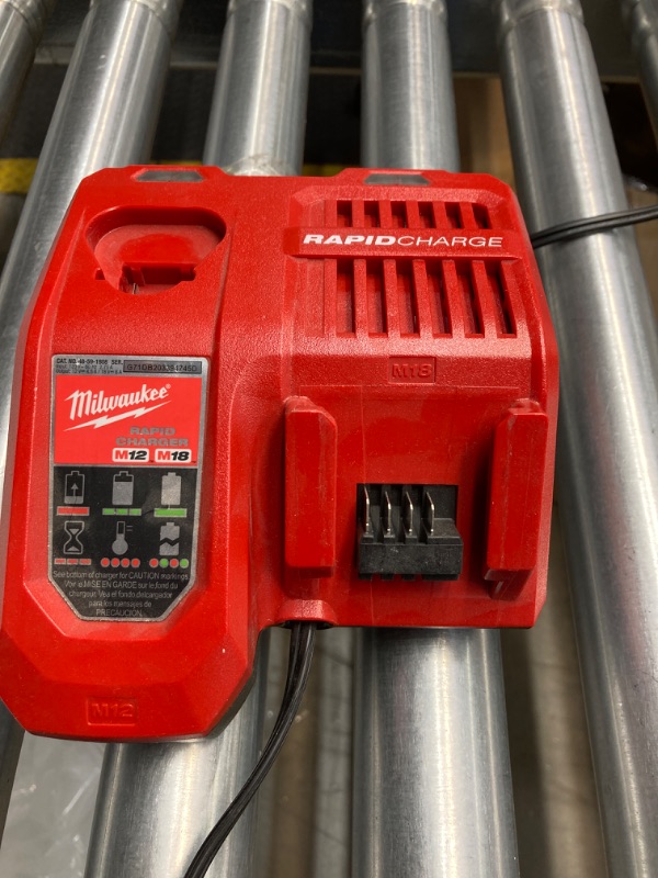 Photo 2 of Milwaukee 48-59-1808 M12 and M18 12 Volt/18 Volt Lithium-Ion Multi-Volatge Rapid Battery Charger (Non-Retail Packaging)