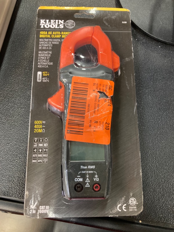 Photo 2 of Klein Tools 400 Amp Digital Clamp Meter, AC Auto-Ranging with Temp