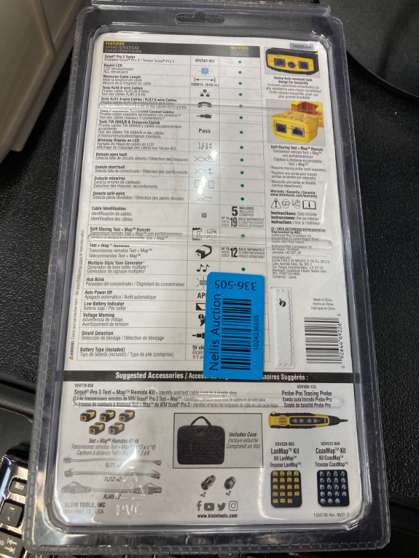 Photo 3 of Cable Tester Kit with Scout Pro 3 Tester, Remotes, Adapter, Battery