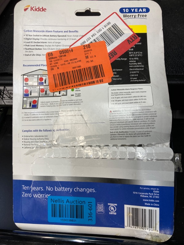 Photo 3 of Kidde 10 Year Worry-Free Sealed-In Lithium Battery Carbon Monoxide Detector with Digital Display