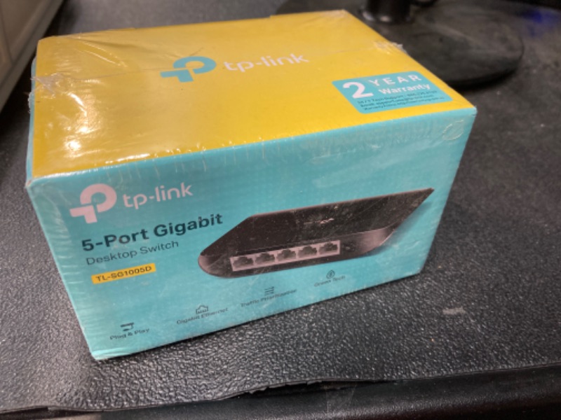 Photo 2 of TP-Link 5 Port Gigabit Ethernet Network Switch | Plug and Play | Desktop or Wall-Mount | Plastic Case Ethernet Splitter | Fanless | Traffic Optimization | Unmanaged (TL-SG1005D),Black