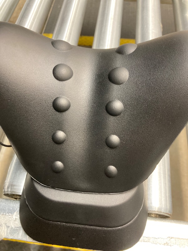 Photo 1 of Fanlecy Neck and Shoulder Relaxer Adjustable Inflatable Neck Stretcher Neck Support Brace, Cervical Neck Traction Device Chiropractic Pillow for Pain Relief, TMJ, Cervical Spine Alignment (Black)