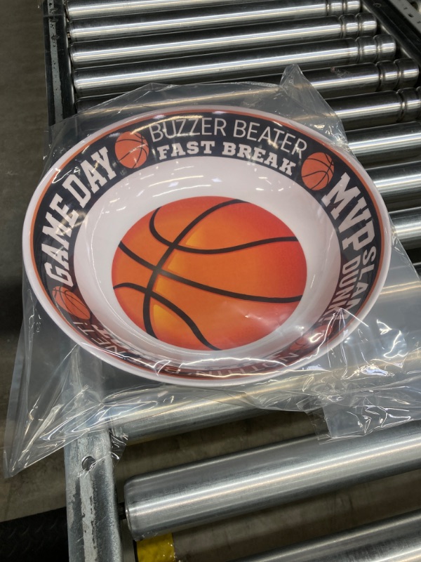 Photo 3 of Amscan Nothin' But Basketball Melamine Bowl, 13" - 1 Count | Themed Dishware for Sports Fans and Home Entertaining