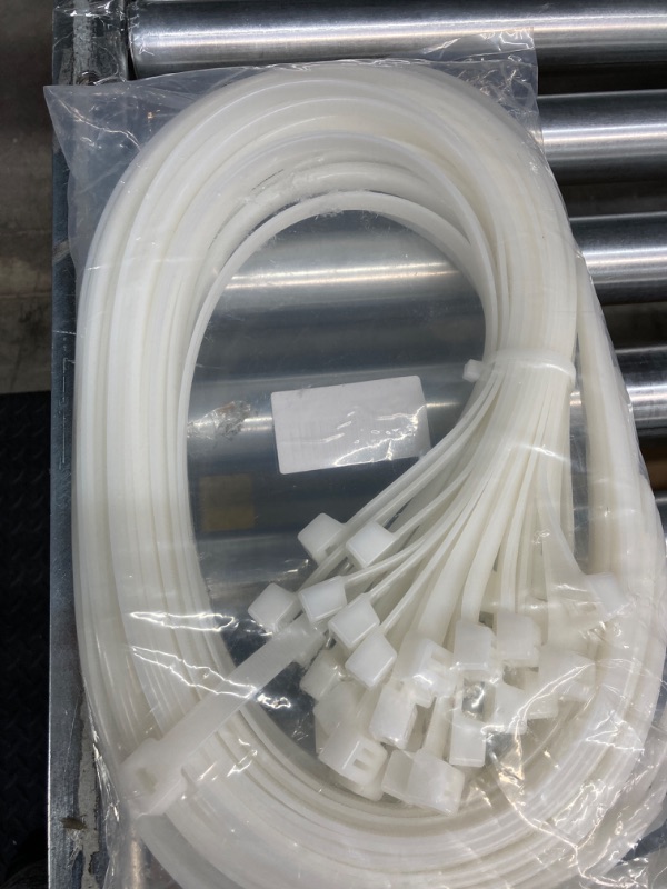 Photo 3 of 12 inch White Zip Ties Heavy Duty 100 PCS, 175 LBS Ultra Strong Plastic Wire Ties, Large Cable Ties Extra Long Tie Wraps, Indoor and Outdoor UV Resistant 12 inch(175lb) White