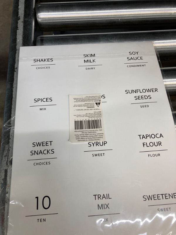 Photo 1 of Talented Kitchen 157 Pantry Organization Labels for Food Storage Containers, Preprinted Black All Caps on Matte White Vinyl Stickers + Numbers for Minimalist Kitchen (Water Resistant)