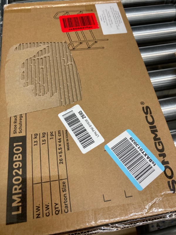 Photo 1 of SONGMICS Shoe Rack, 2 Tier Expandable Shoe Organizer, Metal Shoe Shelf Storage for 6-15 Pairs of Shoes, Free Standing Shoe Racks for Entryway, Closet, Doorway, Easy Assembly, Ink Black 2 Tier (9 x 32.7 x 16.5 Inches) Ink Black