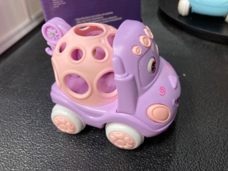 Photo 2 of Baby Car Toy for 12 18 Months, Rattle and Roll Soft Rubber Vehilces for 1 2 3 Year Old Toddlers, 3 PCS Push and Go Friction Powered Cars, First Ideal Early Educational Gift for Girls Boys