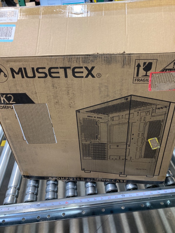 Photo 9 of MUSETEX PC CASE E-ATX Pre-Install 4 PWM ARGB Fans & 2 Side Fans, Type-C Mid Tower Computer Case with Full View Dual Tempered Glass, Gaming PC Case,Black(K2)