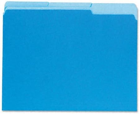 Photo 1 of Recycled Interior File Folders, 1/3 Cut, Top Tab, Letter, Blue, 100/Box - Pack of 5
