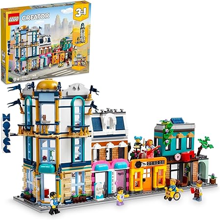 Photo 1 of LEGO Creator Main Street 31141 Building Toy Set, 3 in 1 Features a Toy City Art Deco Building, Market Street Hotel, Café Music Store and 6 Minifigures, Endless Play Possibilities for Boys and Girls
