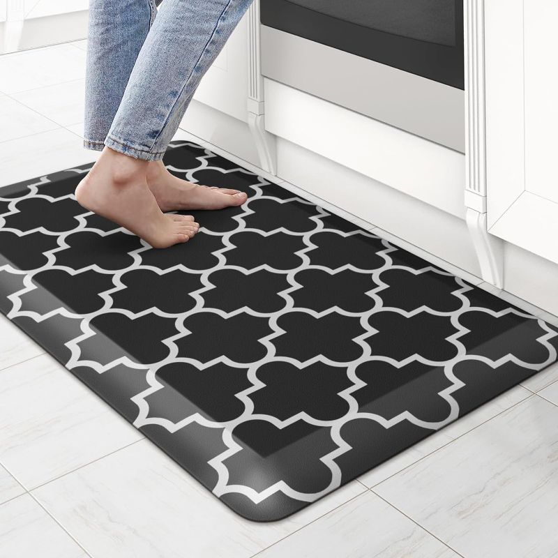 Photo 1 of 4/5 Inch Thick Kitchen Rugs, Kitchen Mat, Anti Fatigue Floor Mat, Waterproof Mats & Rugs, Heavy Duty PVC Ergonomic Comfort Standing Foam for Kitchen, Home, Office, Sink, Garage (24" x 17.3", Black) https://a.co/d/dXgBcRv