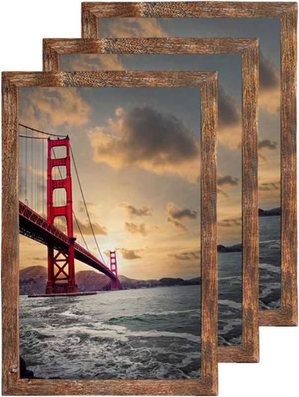 Photo 1 of 12x18 Frame Rustic Style 12 x 18 Poster Frame 2 Pack, Wall Mounted for Horizontal or Vertical
