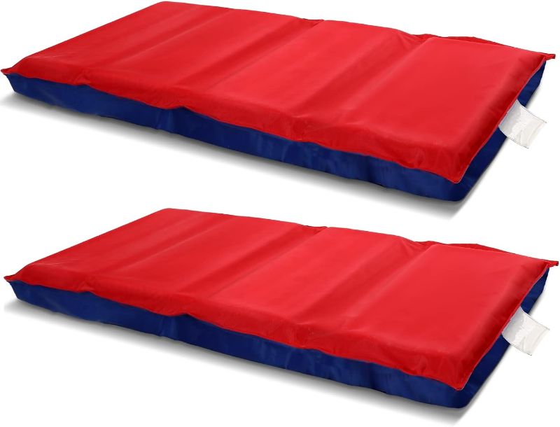 Photo 1 of 1 Pcs Red Blue Sleeping Mat 2" Thick Nap Mat 4 Section Nap Bed for Toddlers 48" x 24"x 2" Folding Rest Mat Classroom Furniture for Preschool Kindergarten Daycare Travel Home
