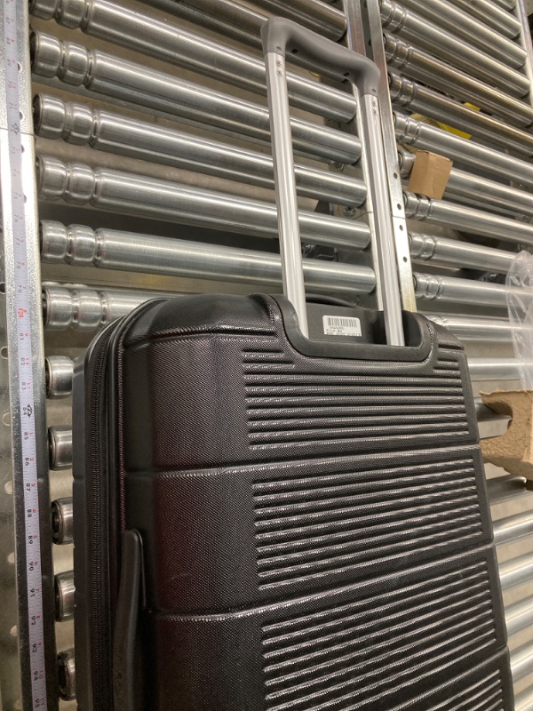 Photo 1 of American Tourister Stratum 2.0 Expandable Hardside Luggage with Spinner Wheels, 24" SPINNER, Jet Black 24-Inch Checked-Medium Jet Black