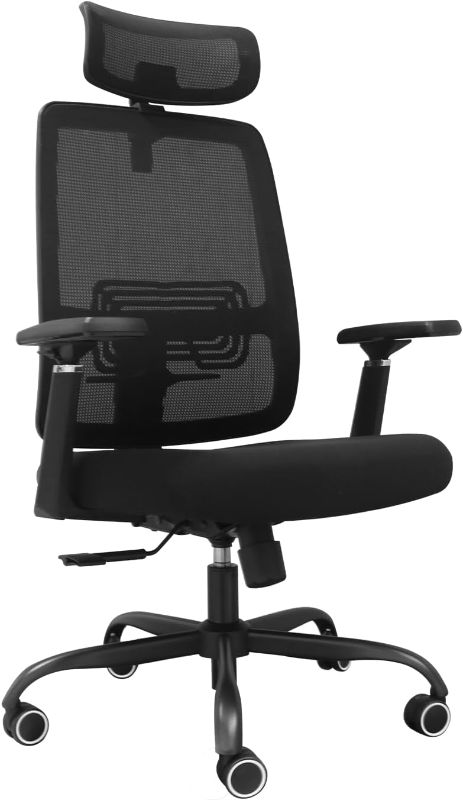 Photo 1 of FelixKing Ergonomic Office Chair with Adjustable High Back, Breathable Mesh, Lumbar Support, Flip-up Armrests, Executive Rolling Swivel Comfy Task Computer Chair for Home Office (Black) https://a.co/d/bML1E2y