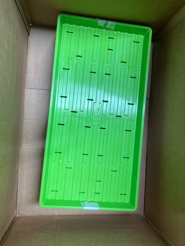 Photo 1 of Bootstrap Farmer Microgreen 1020 Trays, Green 10 Pack, Extra Strength with Holes Shallow Seed Plant Tray Grow Microgreens Wheatgrass Fodder Sprouting 10 Trays Green