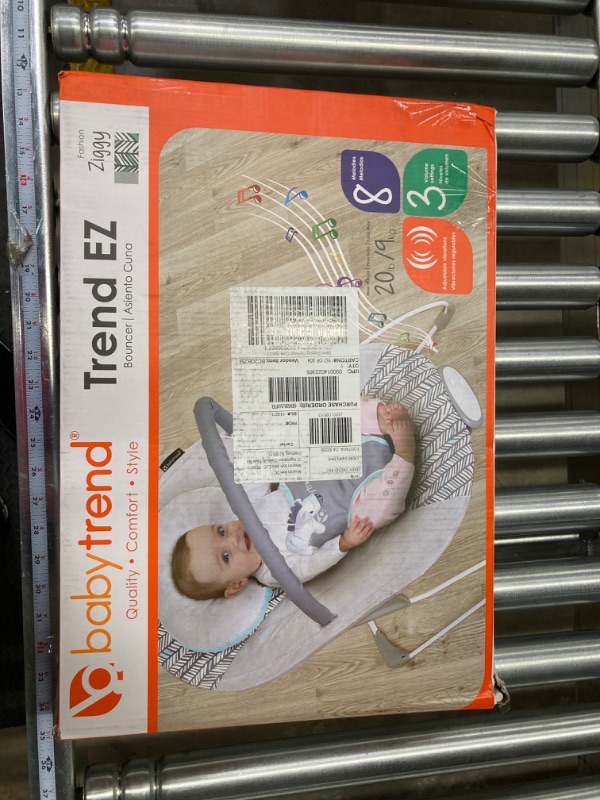 Photo 1 of Baby Trend EZ Bouncer Grey 24.33x18.11x22.05 Inch (Pack of 1) Ziggy