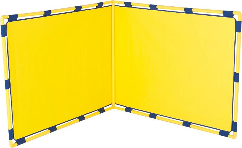 Photo 1 of Children's Factory Big Screen Right Angle PlayPanel, Kids Room Divider Panel, Free-Standing Classroom Partition for Daycare/Homeschool, Yellow