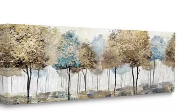 Photo 1 of "Rustic Country Orchard Landscape Abstract Tall Trees" by Nan Unframed Nature Canvas Wall Art Print 20 in. x 48 in.

