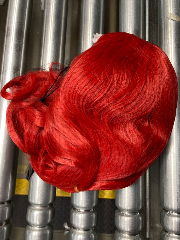 Photo 1 of Red Lace Frontal Wig with Weaving Cap