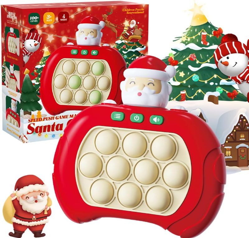 Photo 1 of Christmas Santa Claus Pop Fidget Game Toys,Quick Push Pattern Electric Poping Bubble Squeeze Sensory Fidget Toys, Handheld Console Game Machine,Mini Games Sensory Toys for Xmas Birthday Gifts