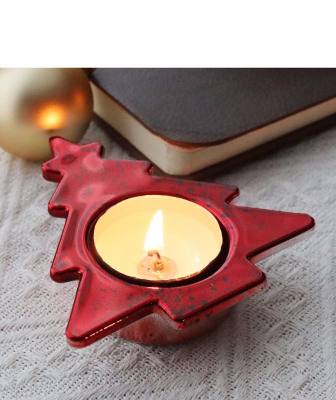 Photo 1 of Red Christmas Candle Holders Set 6PCS, Mercury Glass Tealight Candle Holders for Xmas Table Centerpiece Decorations https://a.co/d/88aTAH8