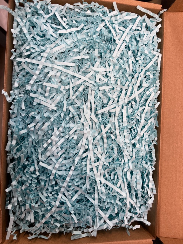 Photo 2 of JOYIN 12oz Easter Grass in Lake Blue Paper Shred for Easter Basket Filling, Easter Gift Wrapping, Easter Party Decoration, Easter Egg Hunt, Easter Party Favors