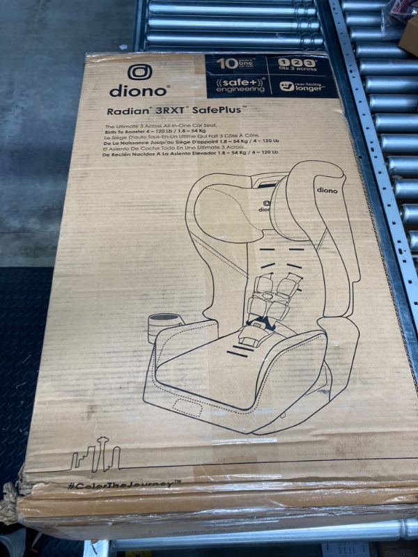 Photo 3 of Diono Radian 3RXT Safe+, 4-in-1 Convertible Car Seat, Rear and Forward Facing, Safe Plus Engineering, 3 Stage Infant Protection, 10 Years 1 Car Seat, Slim Fit 3 Across, Gray Slate 3RXT Safe+ Gray Slate