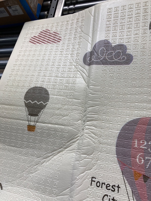Photo 1 of Foldable Baby Play Mat | Waterproof XPE Foam Crawling Mat | Reversible Indoor Outdoor Activity Mat for Babies & Toddlers | Large Size 79'' X 71'' - Come with Travel Bag Hot Air Balloon