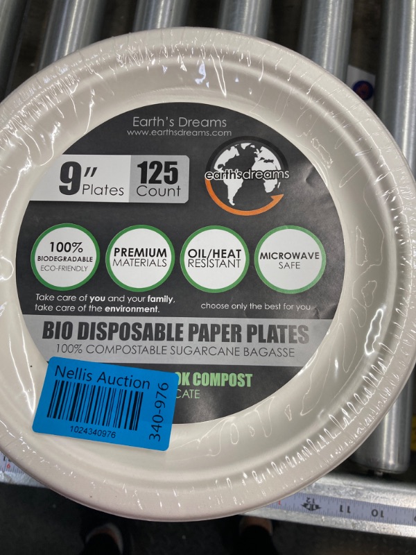 Photo 2 of Earth’s Dreams 100% Compostable Paper Plates White 9 Inch [125 Pack] Heavy-Duty Quality Disposable Biodegradable Eco-Friendly Sugarcane Bagasse Plates (Dessert