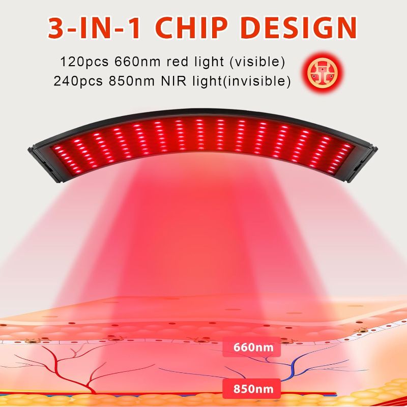 Photo 1 of Viconor Red Light Therapy Decive Lamp for Body, Infrared Light Therapy with Stand Adjustable - 660nm Red Light and 850nm Near Infrared Light for Body at Home Skin Care Pain Relief Black