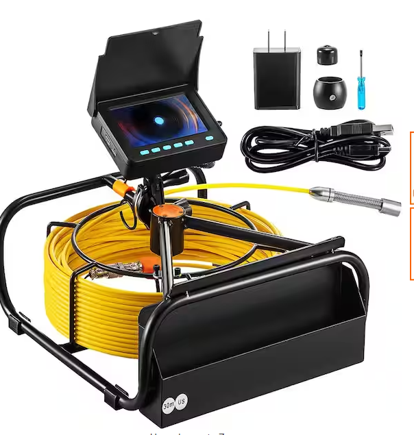 Photo 1 of Sewer  Camera 4.3 in. LCD Monitor Screen Inspection Camera 98.4 ft. Cable Duct IP68 with Battery DVR Function