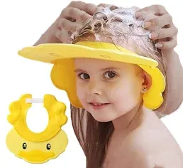 Photo 1 of Baby Shower Cap Adjustable Silicone Shampoo Bath Cap Visor Cap Protect Eye Ear for Infants Toddlers Kids Children Yellow