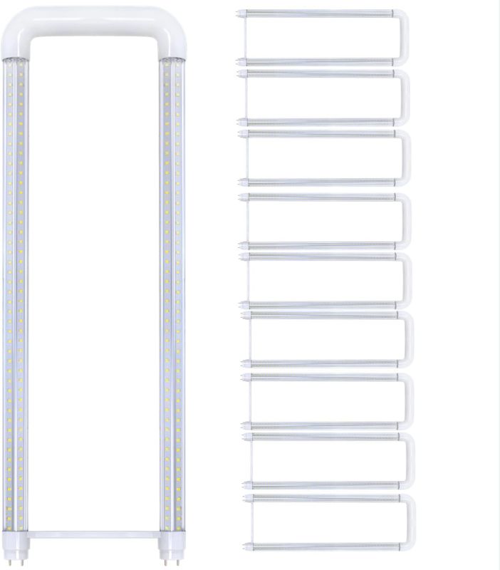 Photo 1 of 10 Pack 25W U Bend LED Tube Light T8 (60W Equivalent), V Shape, High Output 3375 LM 5000K Daylight,Medium Bi-Pin Base, Fluorescent Tubes Replacement, Ballast Bypass https://a.co/d/02rFyOHS