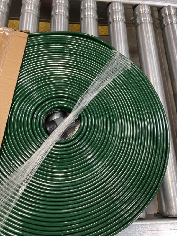 Photo 2 of 2024 75FT Flat Sprinkler Hose for Lawn Watering Garden Soaker hose with holes, Heavy Duty Lightweight No-Kink Water Hose with Stakes, Irrigation Hose, Great Fun for kids and Dog