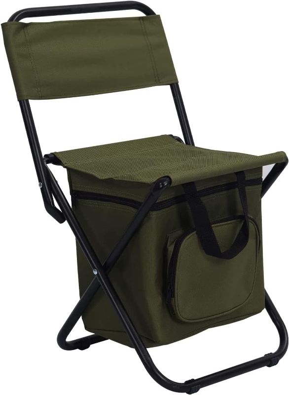 Photo 1 of LEADALLWAY Fishing Chair with Cooler Bag Foldable Compact Fishing Stool,Green https://a.co/d/0dp4Qm7C