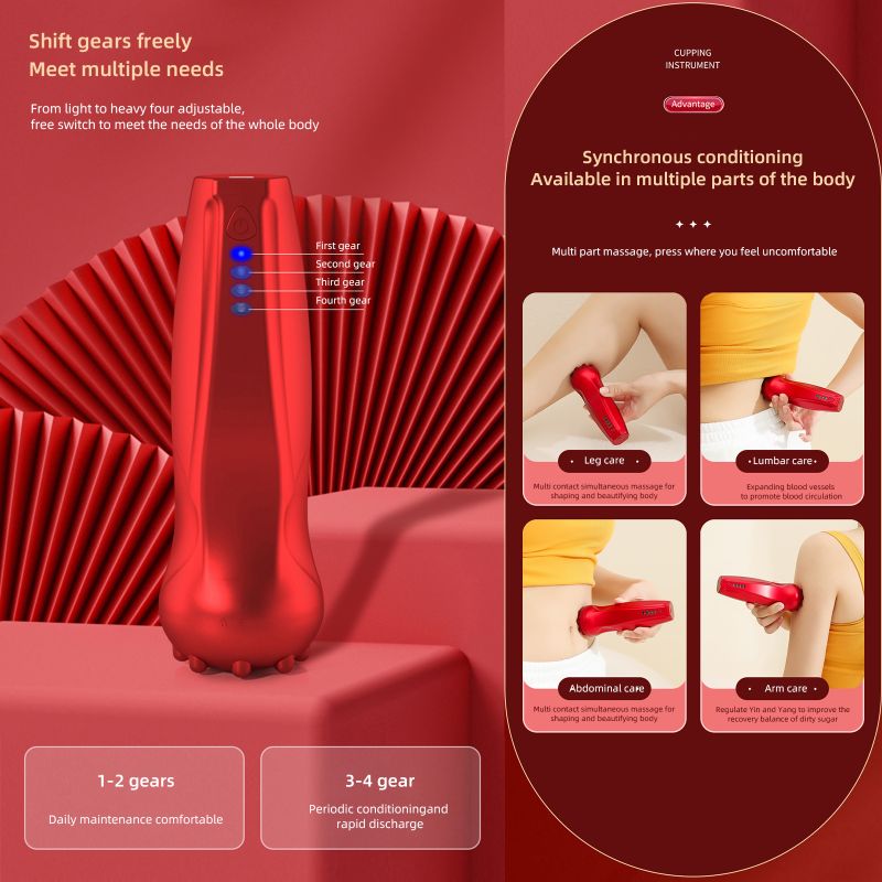 Photo 4 of Intelligent Electric Scraping Instrument Home Hot Massage Beauty Instrument Charging Cupping Instrument Meridian Brush
