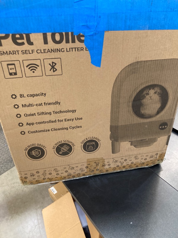 Photo 2 of Automatic Self Cleaning Cat Litter Box, App Control Smart Litter Box with 100L X-Large Space, Superior Security System Protection with Dual Sensors, Odor Ventilating Pipe Protect Fresh Air