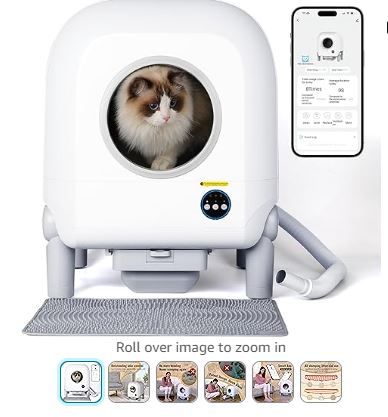 Photo 1 of Automatic Self Cleaning Cat Litter Box, App Control Smart Litter Box with 100L X-Large Space, Superior Security System Protection with Dual Sensors, Odor Ventilating Pipe Protect Fresh Air