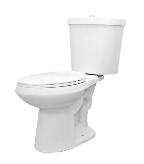 Photo 1 of 12 inch Rough In Two-Piece 1.1 GPF/1.6 GPF Dual Flush Elongated Toilet in White Seat Included
