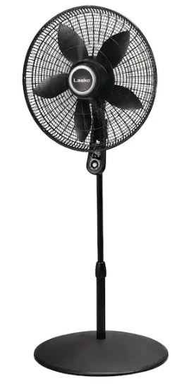 Photo 1 of ***PARTS ONLY, NONFUNCTIONAL***20 in. 4 Speeds Pedestal Fan in Black with 90 Degrees Tilt Adjustment, Adjustable Height, Oscillating, Remote,Timer
