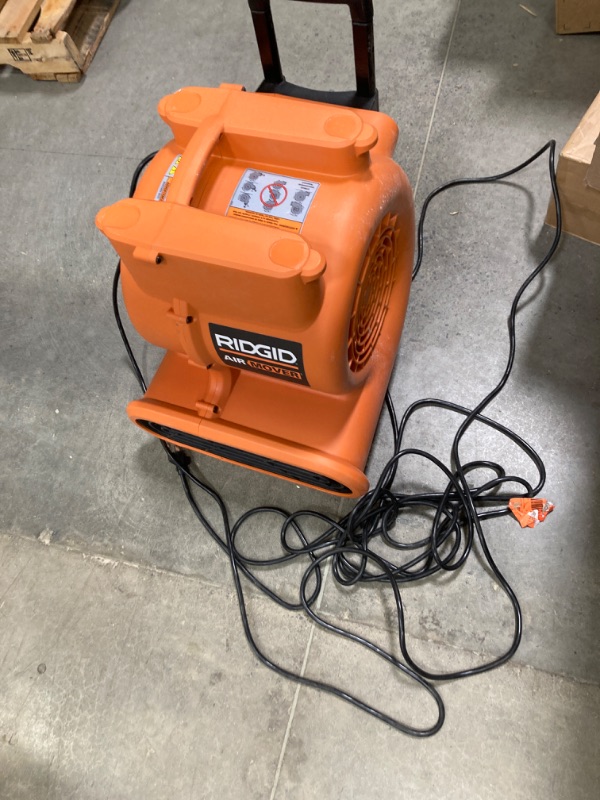 Photo 2 of 1625 CFM 3-Speed Portable Blower Fan Air Mover with Collapsible Handle and Rear Wheels for Water Damage Restoration
