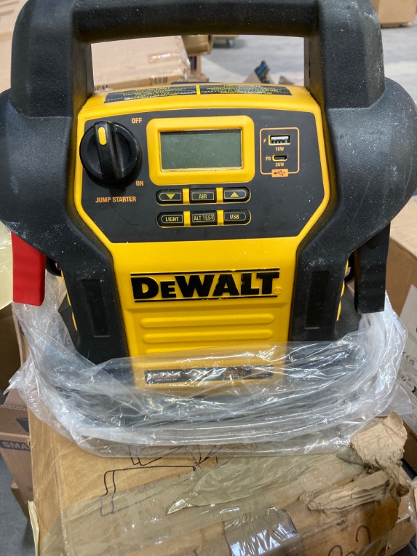 Photo 3 of DEWALT DXAEJ14-Type2 Digital Portable Power Station Jump Starter - 1600 Peak Amps with 120 PSI Compressor, AC Charging Cube, 15W USB-A and 25W USB-C Power for Electronic Devices 1600 Amps