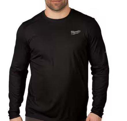Photo 1 of Men's WORKSKIN 2X-Large Black Lightweight Performance Long-Sleeve T-Shirt
