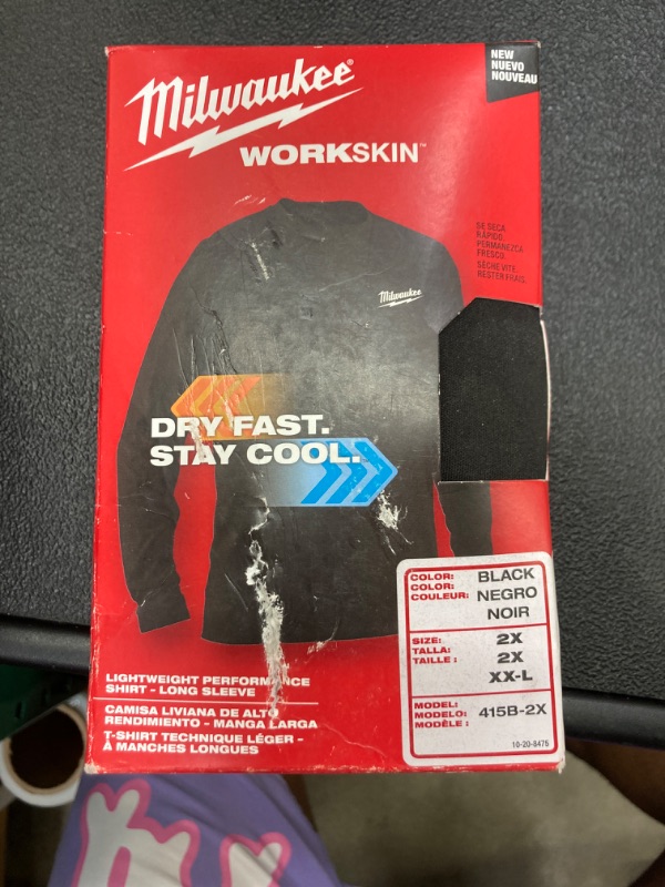 Photo 2 of Men's WORKSKIN 2X-Large Black Lightweight Performance Long-Sleeve T-Shirt
